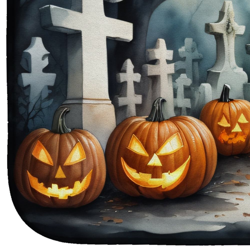 Boxer Spooky Halloween Dish Drying Mat Absorbent Dish Drying Mat Pad for Kitchen Counter Dish Drainer Mat for Countertop, 14 x 21", Multicolor