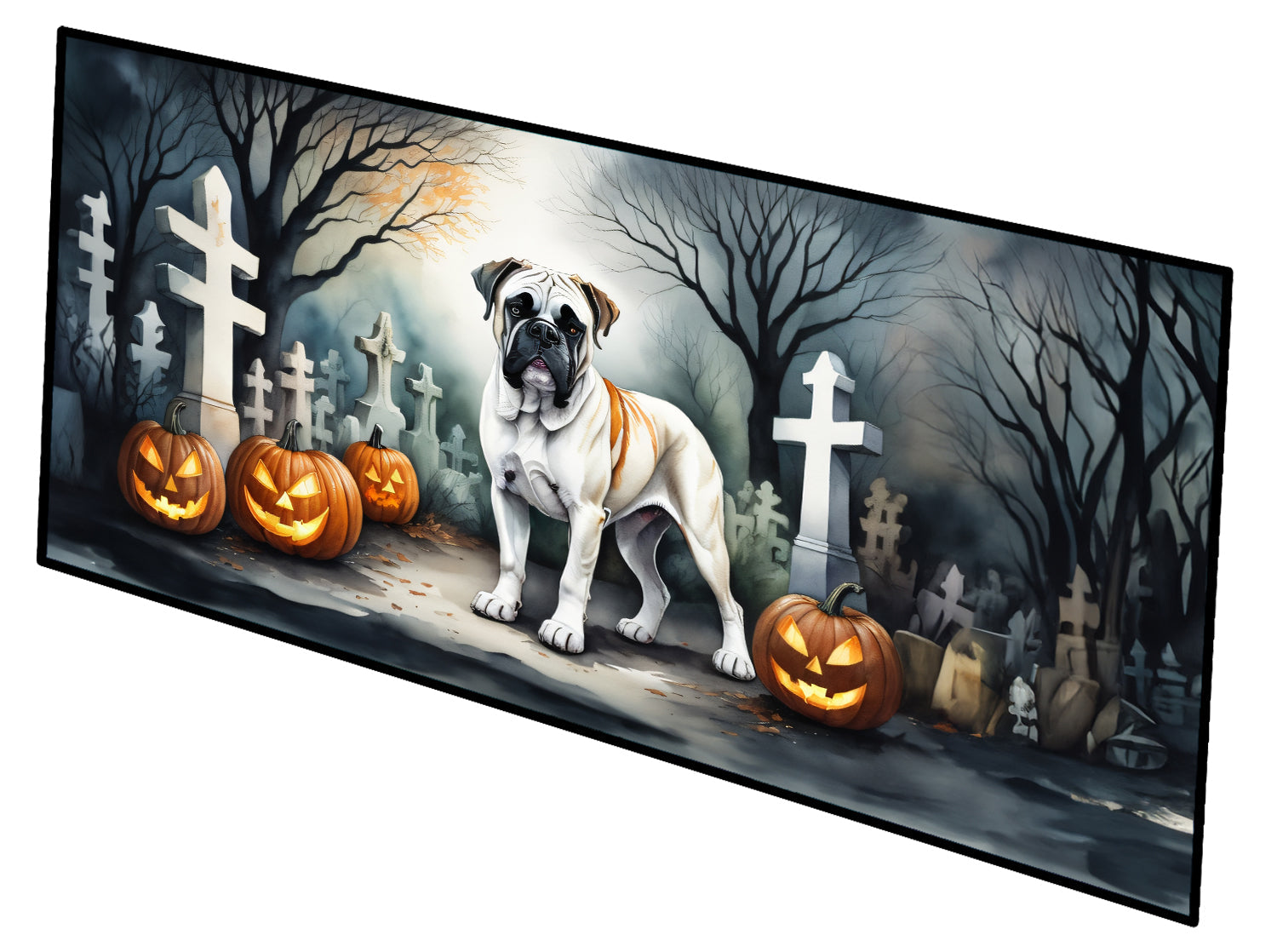 Boxer Spooky Halloween Runner Mat 28x58 Front Door Mat Indoor Outdoor Rugs for Entryway Hallway Foyer Non Slip Washable Wide Doormat