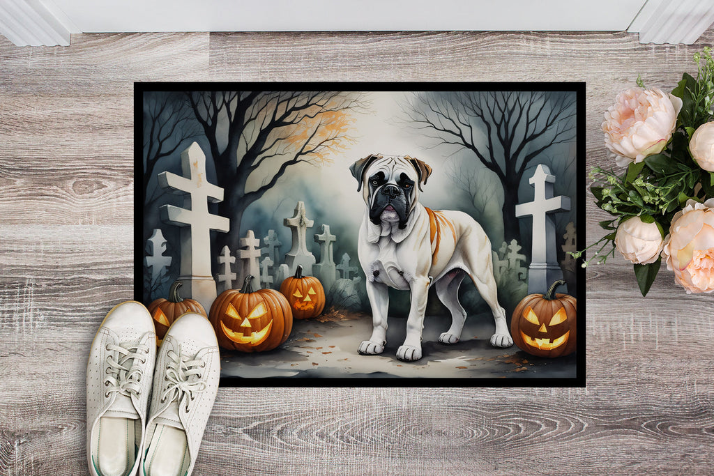 Boxer Spooky Halloween Doormat Indoor Outdoor 18H X 27W Front Door Mat Rugs for Entryway, Non Slip Washable