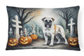 Boxer Spooky Halloween Decorative Throw Pillow 12x16 Indoor Outdoor Accent Cushion, Fabric Cover with Insert for Sofa, Bed, Porch & Living Room