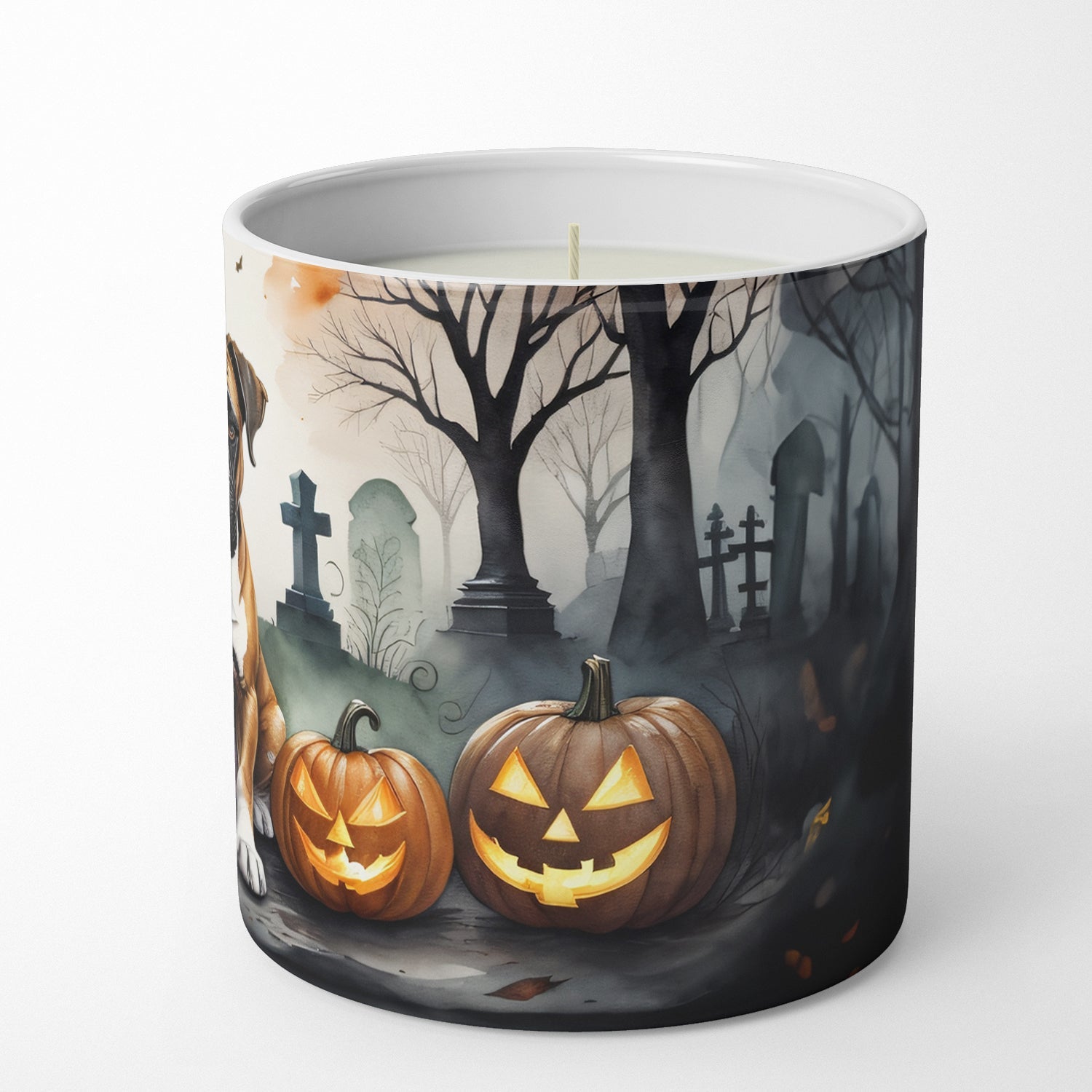 Boxer Spooky Halloween Decorative Soy Candle Nature Soy Wax Essential Oil Home Decor Ideal for Bedroom Kitchen Bath Office Gift, 10 oz