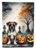 Boxer Spooky Halloween House Flag 28x40 Porch Sleeve Pole Decorative Outside Yard Banner Artwork Wall Hanging, Polyester