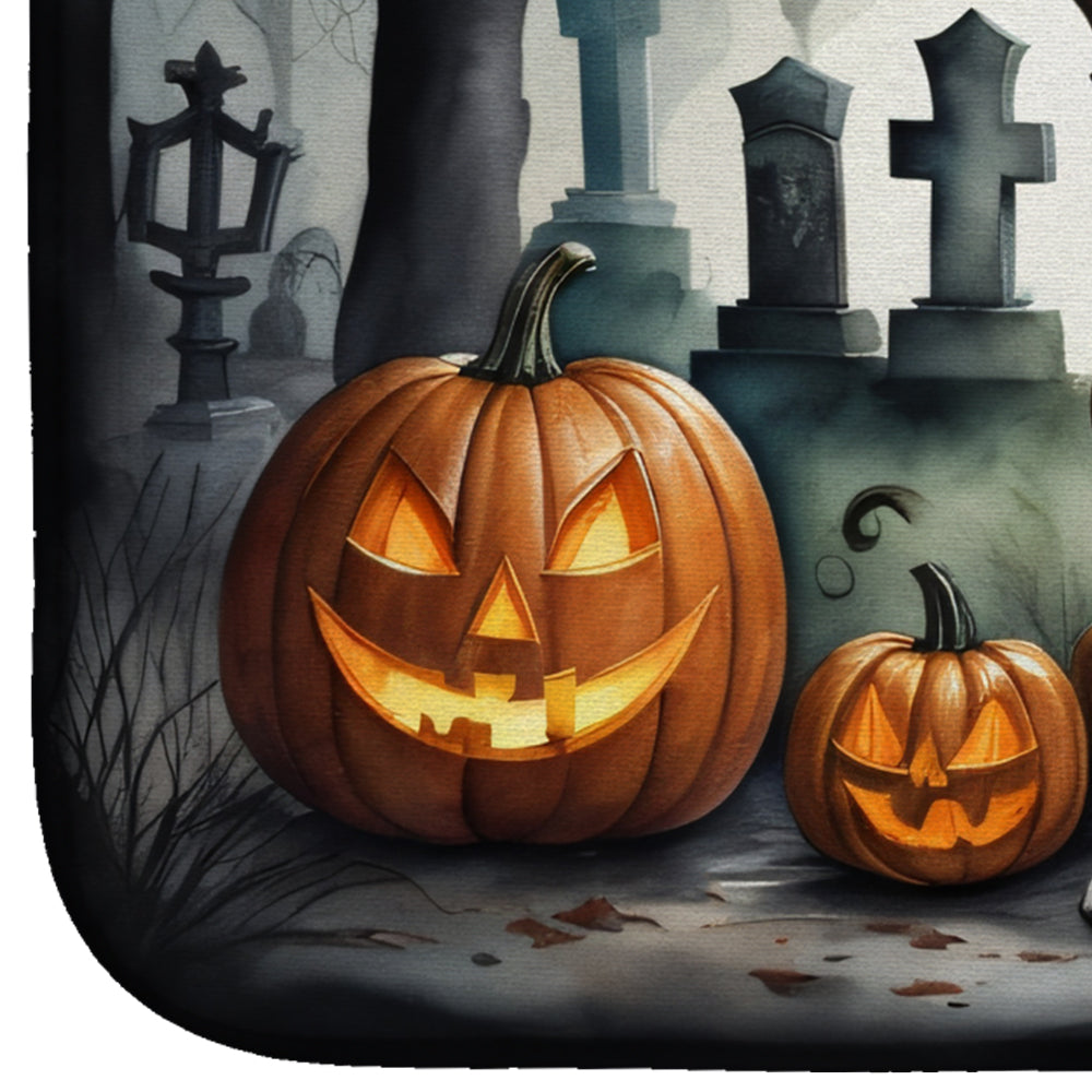 Boxer Spooky Halloween Dish Drying Mat Absorbent Dish Drying Mat Pad for Kitchen Counter Dish Drainer Mat for Countertop, 14 x 21", Multicolor