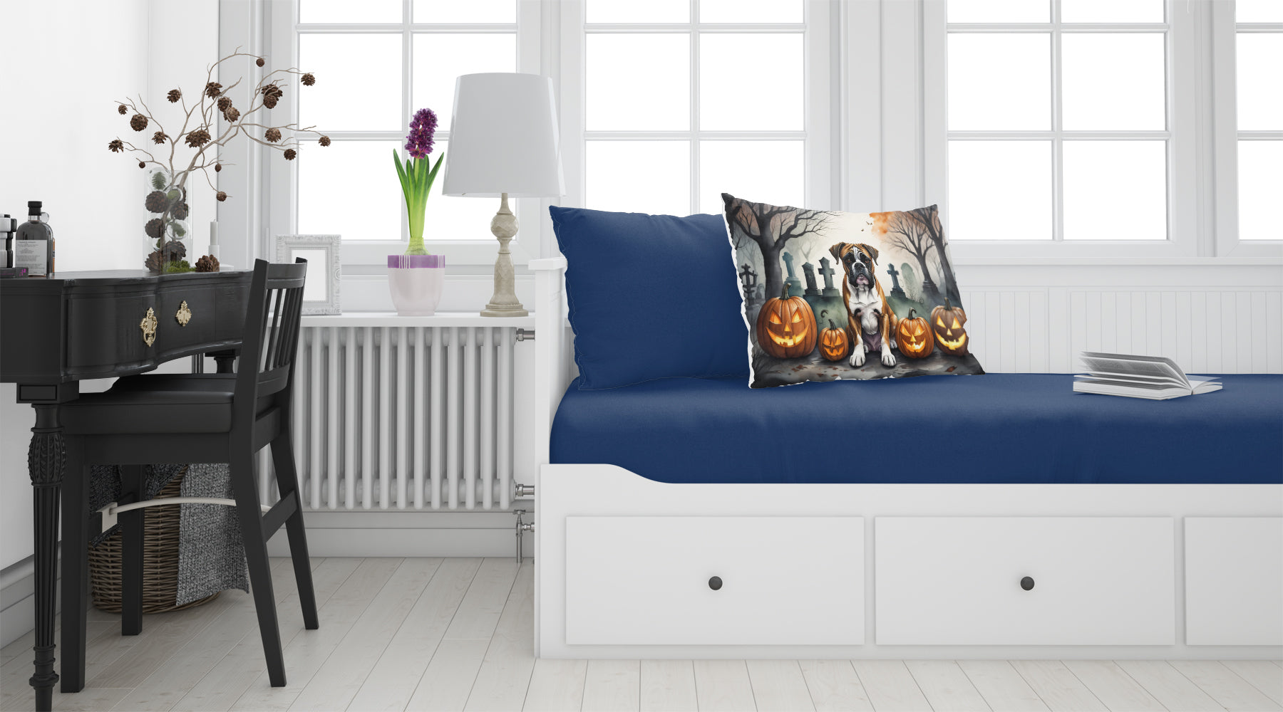 Boxer Spooky Halloween Standard Pillowcase Lightweight Super Soft Easy Care Decorative Artwork Pillowcase, Standard