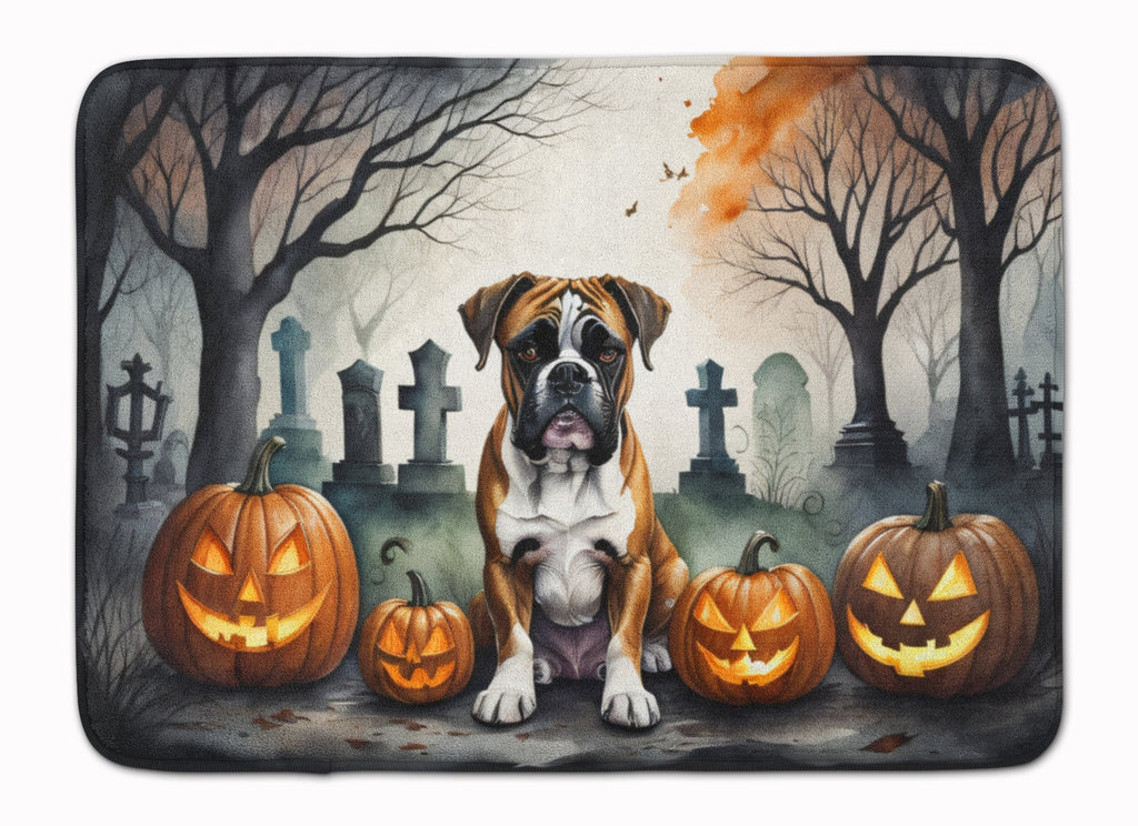 Boxer Spooky Halloween Memory Foam Kitchen Mat Machine Washable Anti-Fatigue Cushion Comfort Bath or Kitchen Rug