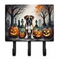 Boxer Spooky Halloween Leash or Key Holder Wall Hooks, Coat Rack Wall Mount, for Hanging Keys, Towels, Aprons, Leashes
