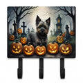 Cairn Terrier Spooky Halloween Leash or Key Holder Wall Hooks, Coat Rack Wall Mount, for Hanging Keys, Towels, Aprons, Leashes