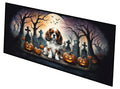 Cavalier Spaniel Spooky Halloween Runner Mat 28x58 Front Door Mat Indoor Outdoor Rugs for Entryway Hallway Foyer Non Slip Washable Wide Doormat