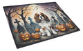 Cavalier Spaniel Spooky Halloween Cutting Board Tempered Glass Kitchen Cutting Surface, Heat Resistant Chopping, Non-Slip Feet, Food Prep & Serving