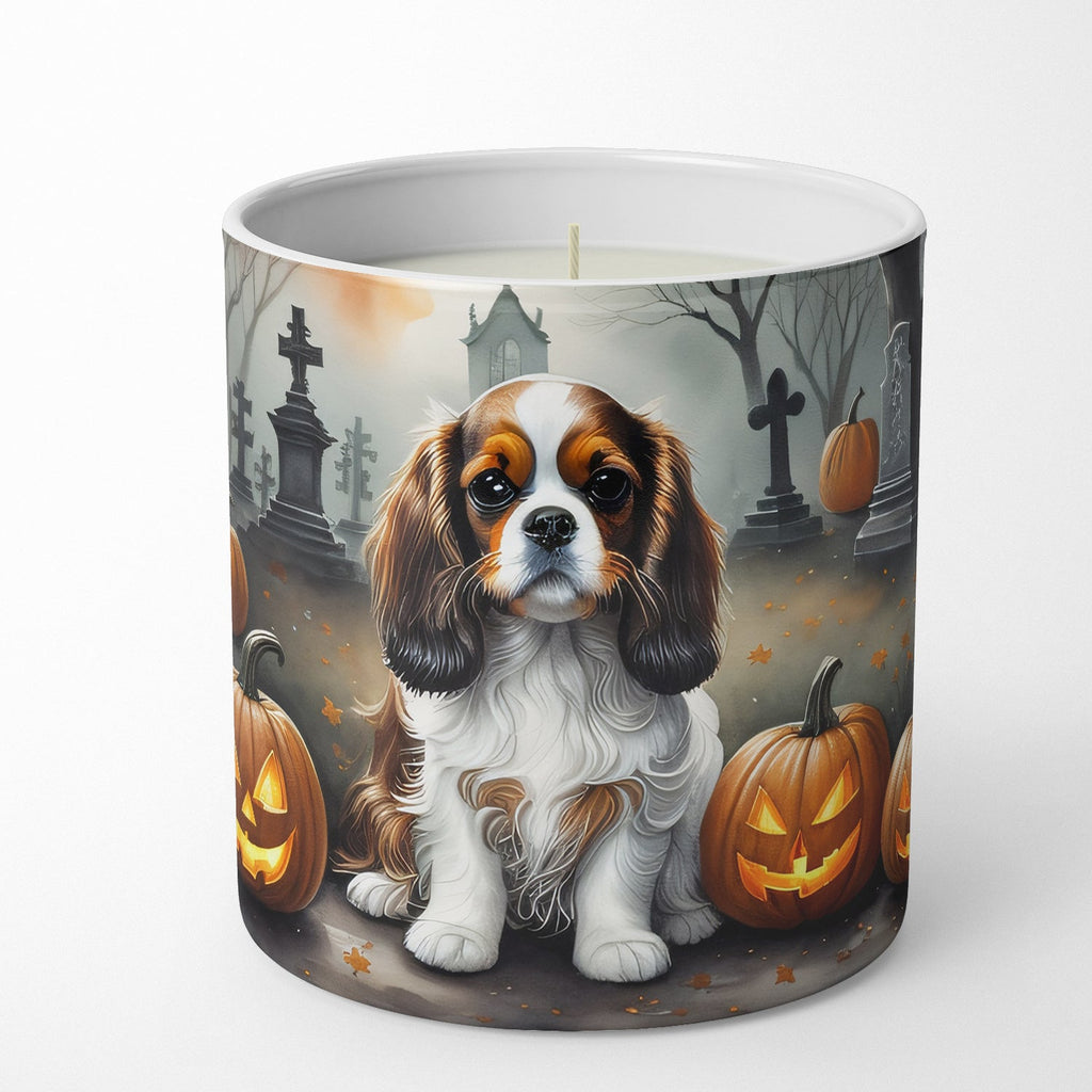 Cavalier Spaniel Spooky Halloween Decorative Soy Candle Nature Soy Wax Essential Oil Home Decor Ideal for Bedroom Kitchen Bath Office Gift, 10 oz