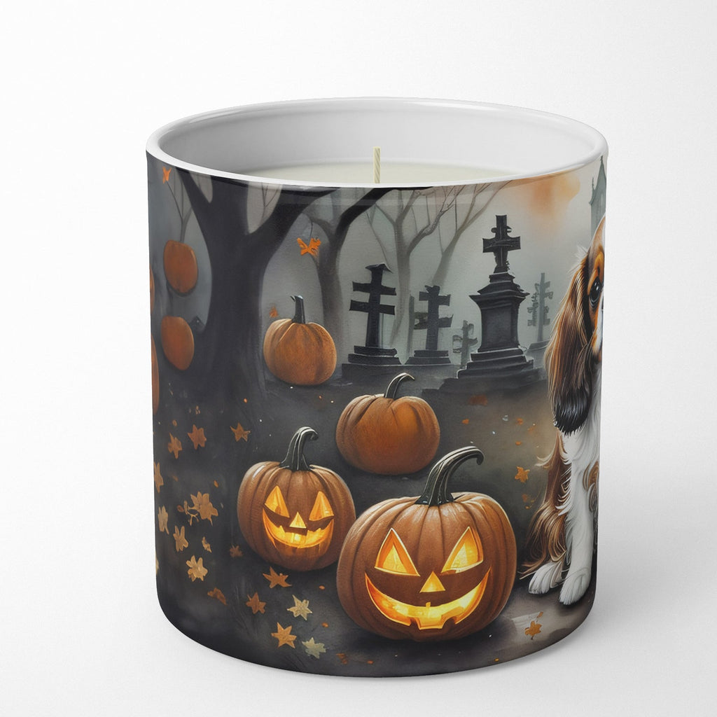 Cavalier Spaniel Spooky Halloween Decorative Soy Candle Nature Soy Wax Essential Oil Home Decor Ideal for Bedroom Kitchen Bath Office Gift, 10 oz