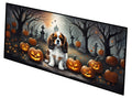 Cavalier Spaniel Spooky Halloween Runner Mat 28x58 Front Door Mat Indoor Outdoor Rugs for Entryway Hallway Foyer Non Slip Washable Wide Doormat