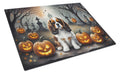 Cavalier Spaniel Spooky Halloween Cutting Board Tempered Glass Kitchen Cutting Surface, Heat Resistant Chopping, Non-Slip Feet, Food Prep & Serving