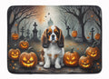 Cavalier Spaniel Spooky Halloween Memory Foam Kitchen Mat Machine Washable Anti-Fatigue Cushion Comfort Bath or Kitchen Rug