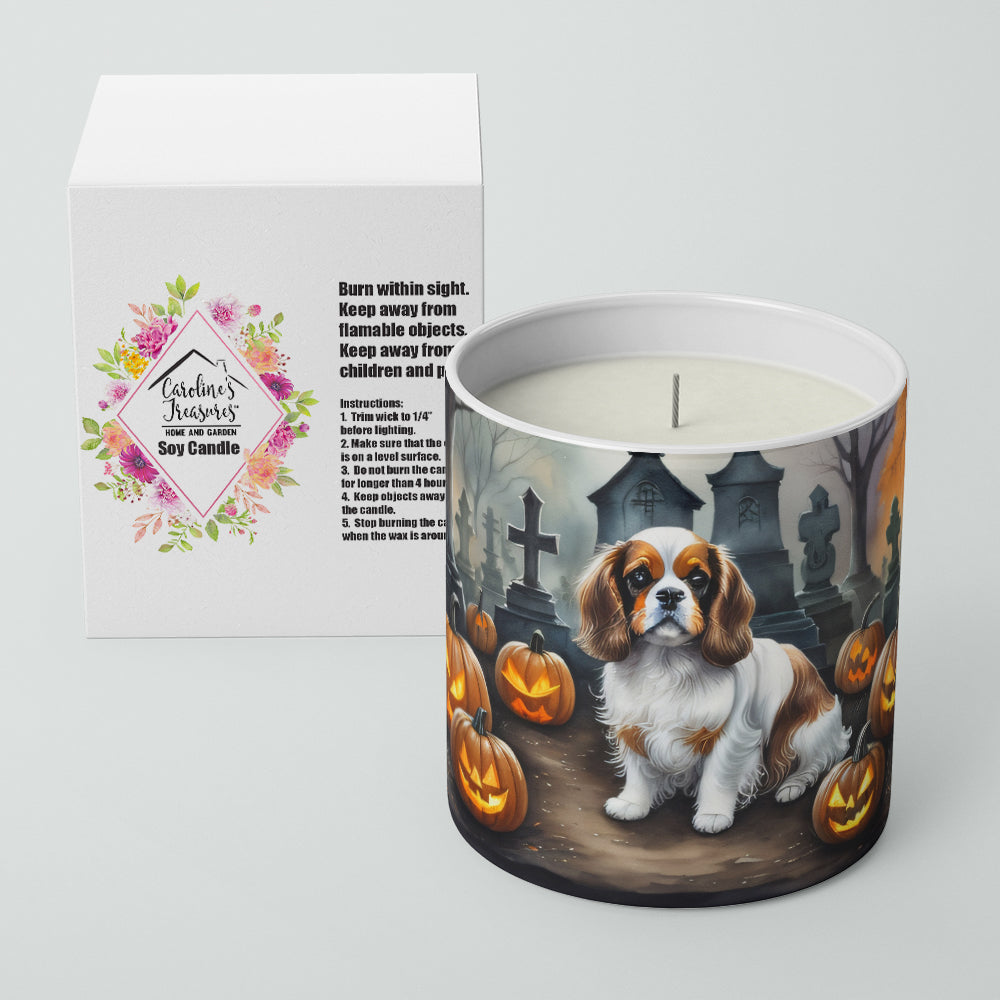 Cavalier Spaniel Spooky Halloween Decorative Soy Candle Nature Soy Wax Essential Oil Home Decor Ideal for Bedroom Kitchen Bath Office Gift, 10 oz