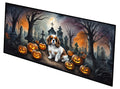 Cavalier Spaniel Spooky Halloween Runner Mat 28x58 Front Door Mat Indoor Outdoor Rugs for Entryway Hallway Foyer Non Slip Washable Wide Doormat