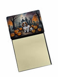Cavalier Spaniel Spooky Halloween Watercolor Sticky Note Holder Refillable Dispenser Desk Accessory 3x3 Pad Gift