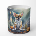 Chihuahua Spooky Halloween Decorative Soy Candle Nature Soy Wax Essential Oil Home Decor Ideal for Bedroom Kitchen Bath Office Gift, 10 oz