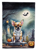 Chihuahua Spooky Halloween House Flag 28x40 Porch Sleeve Pole Decorative Outside Yard Banner Artwork Wall Hanging, Polyester