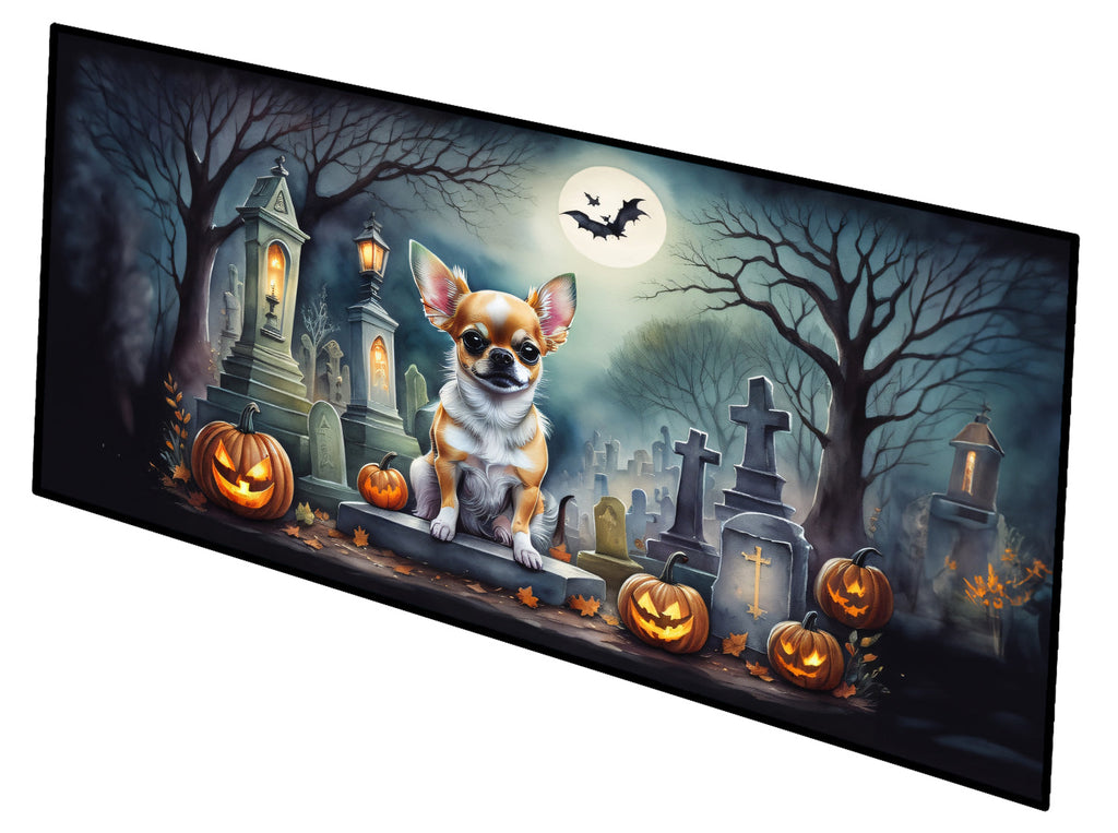 Chihuahua Spooky Halloween Runner Mat 28x58 Front Door Mat Indoor Outdoor Rugs for Entryway Hallway Foyer Non Slip Washable Wide Doormat