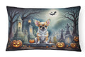 Chihuahua Spooky Halloween Decorative Throw Pillow 12x16 Indoor Outdoor Accent Cushion, Fabric Cover with Insert for Sofa, Bed, Porch & Living Room