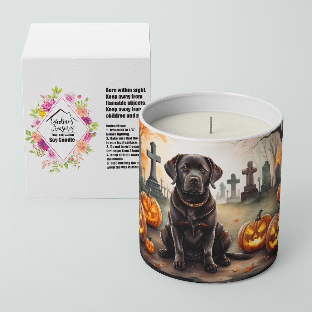 Chocolate Labrador Retriever Spooky Halloween Decorative Soy Candle Nature Soy Wax Essential Oil Home Decor Ideal for Bedroom Kitchen Bath Office Gift, 10 oz