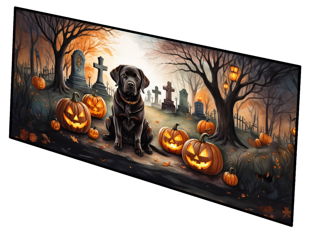 Chocolate Labrador Retriever Spooky Halloween Runner Mat 28x58 Front Door Mat Indoor Outdoor Rugs for Entryway Hallway Foyer Non Slip Washable Wide Doormat