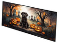 Chocolate Labrador Retriever Spooky Halloween Runner Mat 28x58 Front Door Mat Indoor Outdoor Rugs for Entryway Hallway Foyer Non Slip Washable Wide Doormat