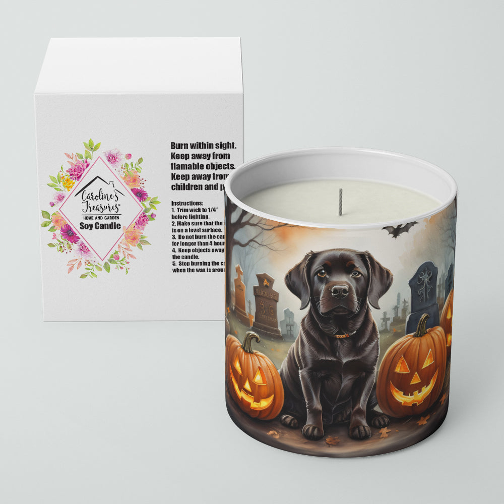 Chocolate Labrador Retriever Spooky Halloween Decorative Soy Candle Nature Soy Wax Essential Oil Home Decor Ideal for Bedroom Kitchen Bath Office Gift, 10 oz
