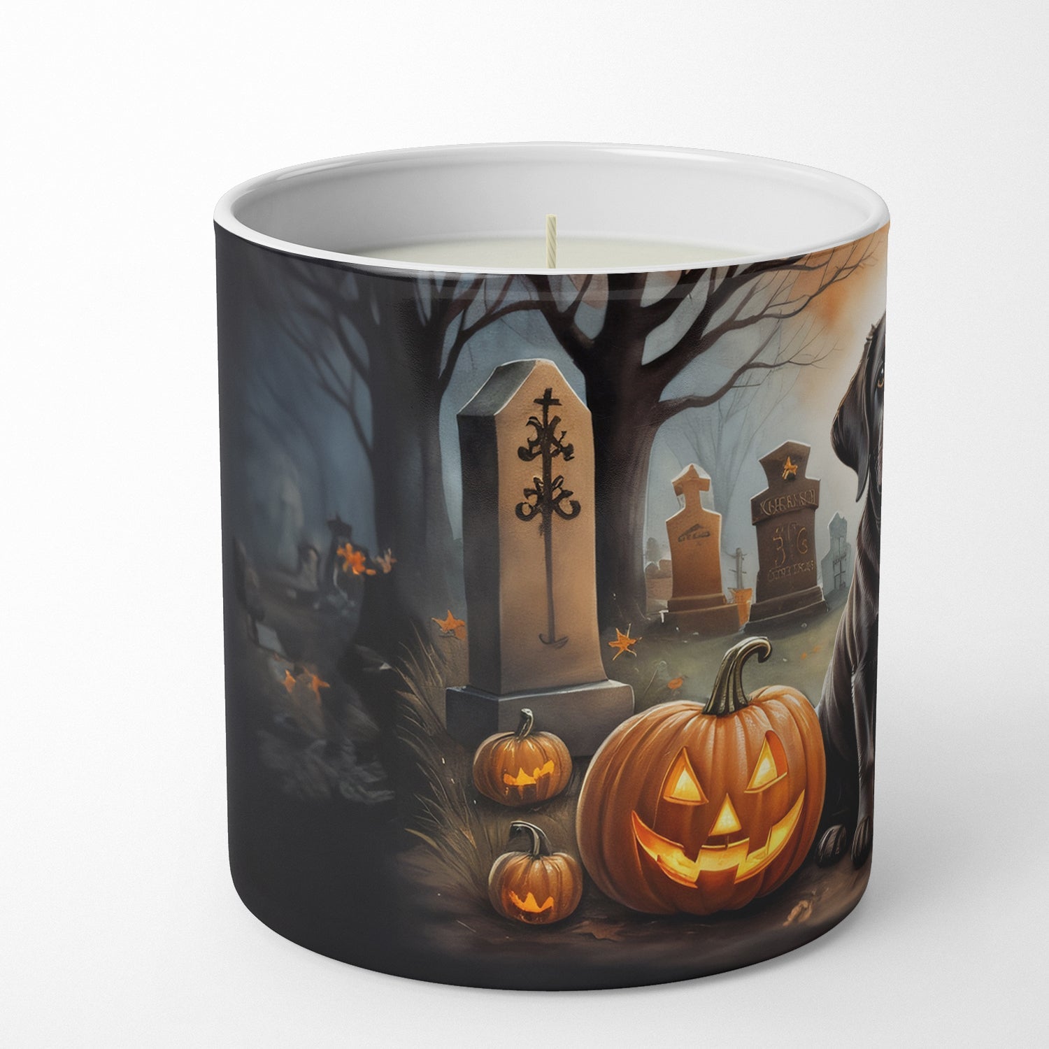 Chocolate Labrador Retriever Spooky Halloween Decorative Soy Candle Nature Soy Wax Essential Oil Home Decor Ideal for Bedroom Kitchen Bath Office Gift, 10 oz