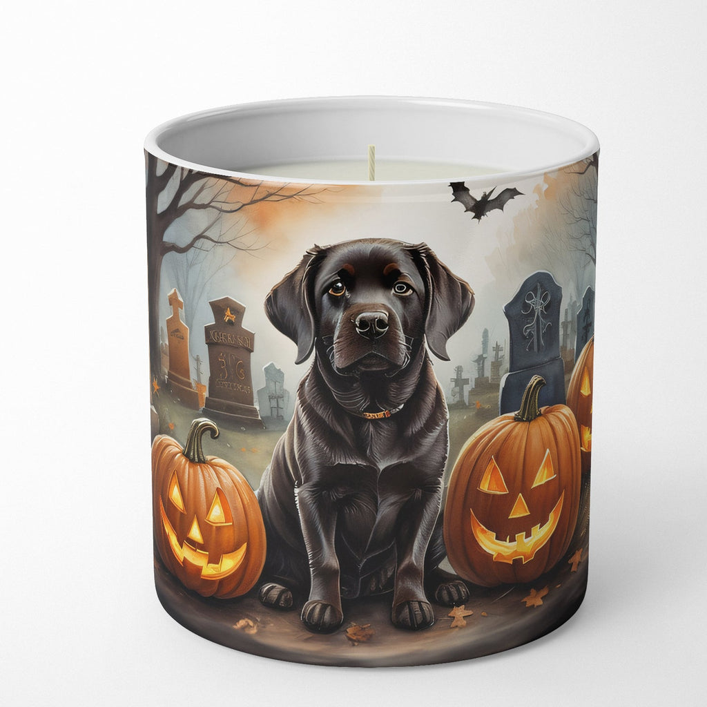 Chocolate Labrador Retriever Spooky Halloween Decorative Soy Candle Nature Soy Wax Essential Oil Home Decor Ideal for Bedroom Kitchen Bath Office Gift, 10 oz