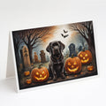 Chocolate Labrador Retriever Spooky Halloween Greeting Cards Pack of 8 Blank Cards with Envelopes Whimsical A7 Size 5x7