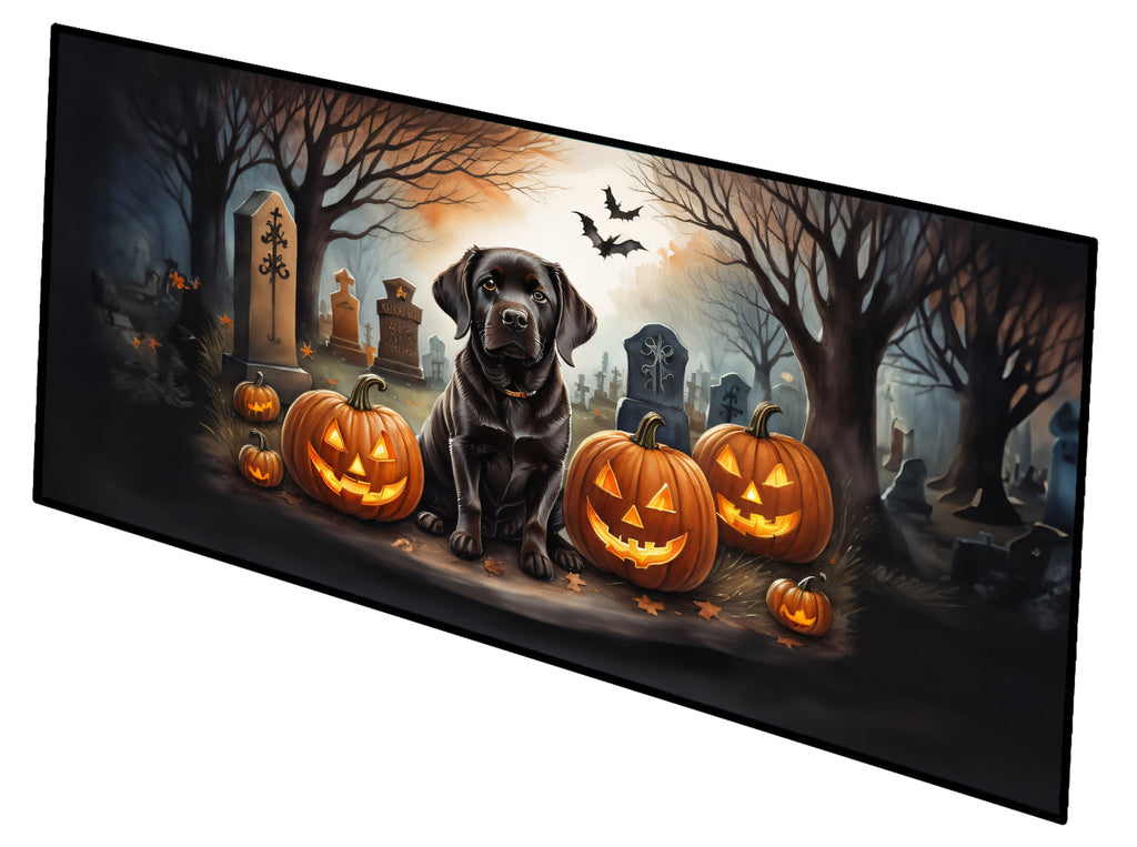 Chocolate Labrador Retriever Spooky Halloween Runner Mat 28x58 Front Door Mat Indoor Outdoor Rugs for Entryway Hallway Foyer Non Slip Washable Wide Doormat