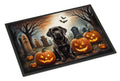 Chocolate Labrador Retriever Spooky Halloween Doormat Indoor Outdoor 24H X 36W Front Door Mat Rugs for Entryway, Non Slip Washable Low Pile,