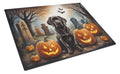 Chocolate Labrador Retriever Spooky Halloween Cutting Board Tempered Glass Kitchen Cutting Surface, Heat Resistant Chopping, Non-Slip Feet, Food Prep & Serving
