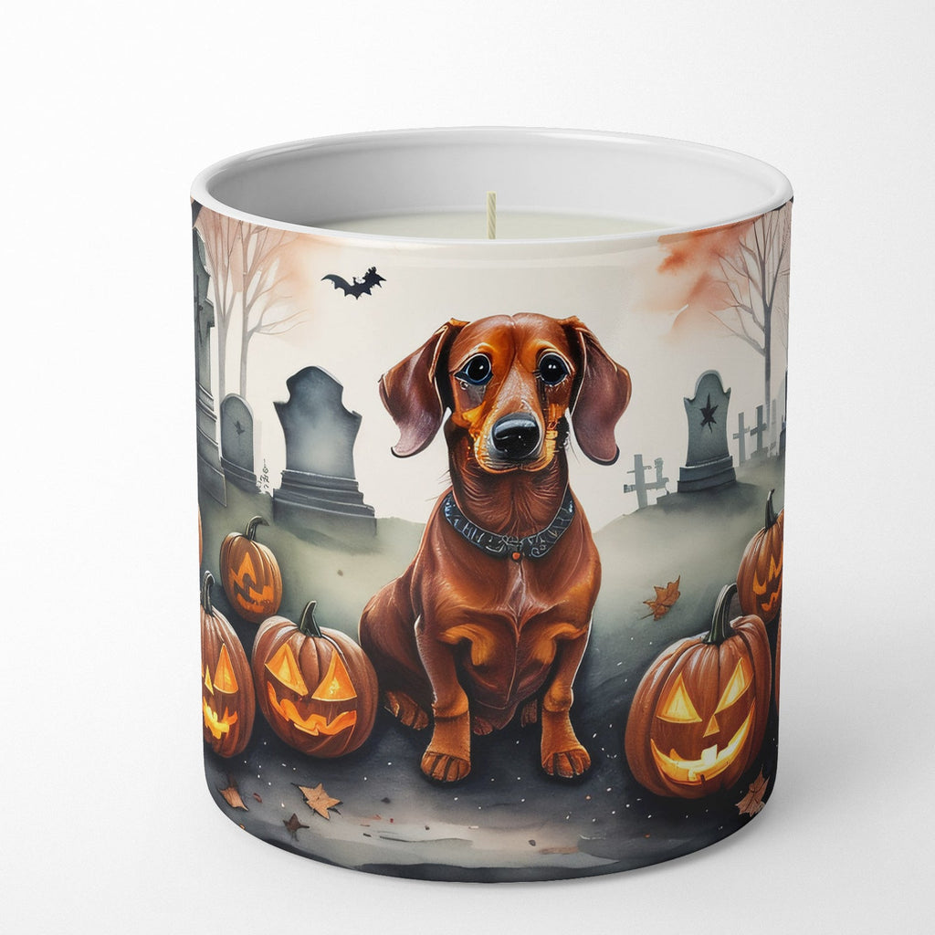 Dachshund Spooky Halloween Decorative Soy Candle Nature Soy Wax Essential Oil Home Decor Ideal for Bedroom Kitchen Bath Office Gift, 10 oz