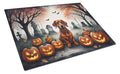 Dachshund Spooky Halloween Cutting Board Tempered Glass Kitchen Cutting Surface, Heat Resistant Chopping, Non-Slip Feet, Food Prep & Serving