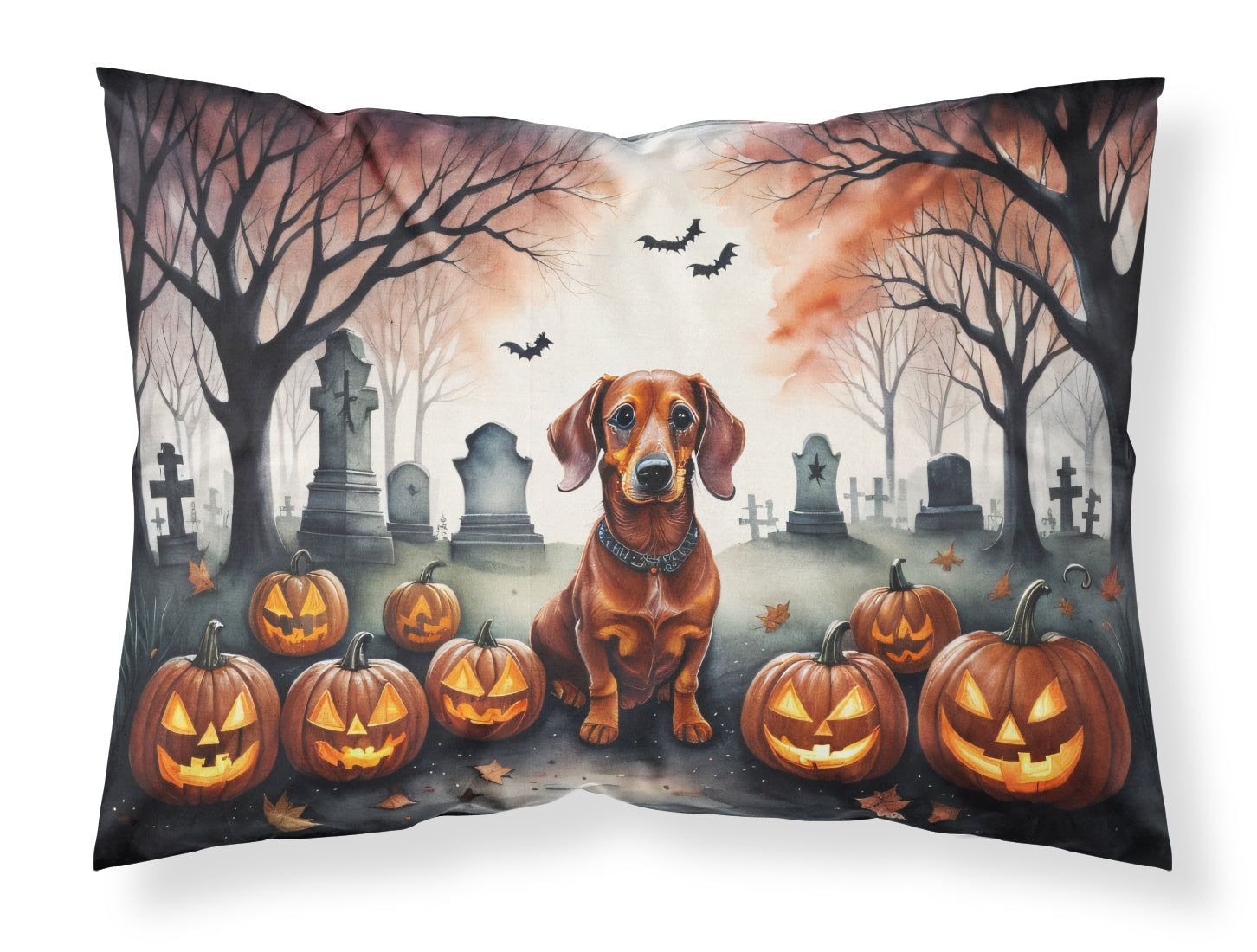 Dachshund Spooky Halloween Standard Pillowcase Lightweight Super Soft Easy Care Decorative Artwork Pillowcase, Standard