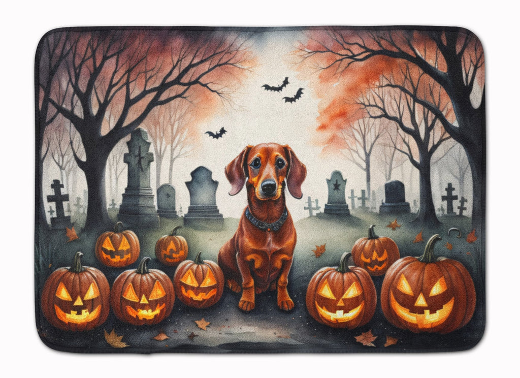 Dachshund Spooky Halloween Memory Foam Kitchen Mat Machine Washable Anti-Fatigue Cushion Comfort Bath or Kitchen Rug