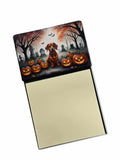 Dachshund Spooky Halloween Watercolor Sticky Note Holder Refillable Dispenser Desk Accessory 3x3 Pad Gift
