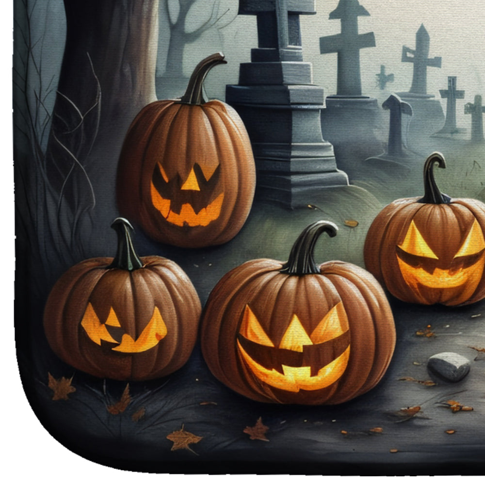 Dachshund Spooky Halloween Dish Drying Mat Absorbent Dish Drying Mat Pad for Kitchen Counter Dish Drainer Mat for Countertop, 14 x 21", Multicolor