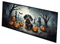 Dachshund Spooky Halloween Runner Mat 28x58 Front Door Mat Indoor Outdoor Rugs for Entryway Hallway Foyer Non Slip Washable Wide Doormat