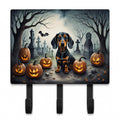 Dachshund Spooky Halloween Leash or Key Holder Wall Hooks, Coat Rack Wall Mount, for Hanging Keys, Towels, Aprons, Leashes