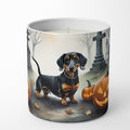 Dachshund Spooky Halloween Decorative Soy Candle Nature Soy Wax Essential Oil Home Decor Ideal for Bedroom Kitchen Bath Office Gift, 10 oz
