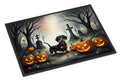 Dachshund Spooky Halloween Doormat Indoor Outdoor 24H X 36W Front Door Mat Rugs for Entryway, Non Slip Washable Low Pile,
