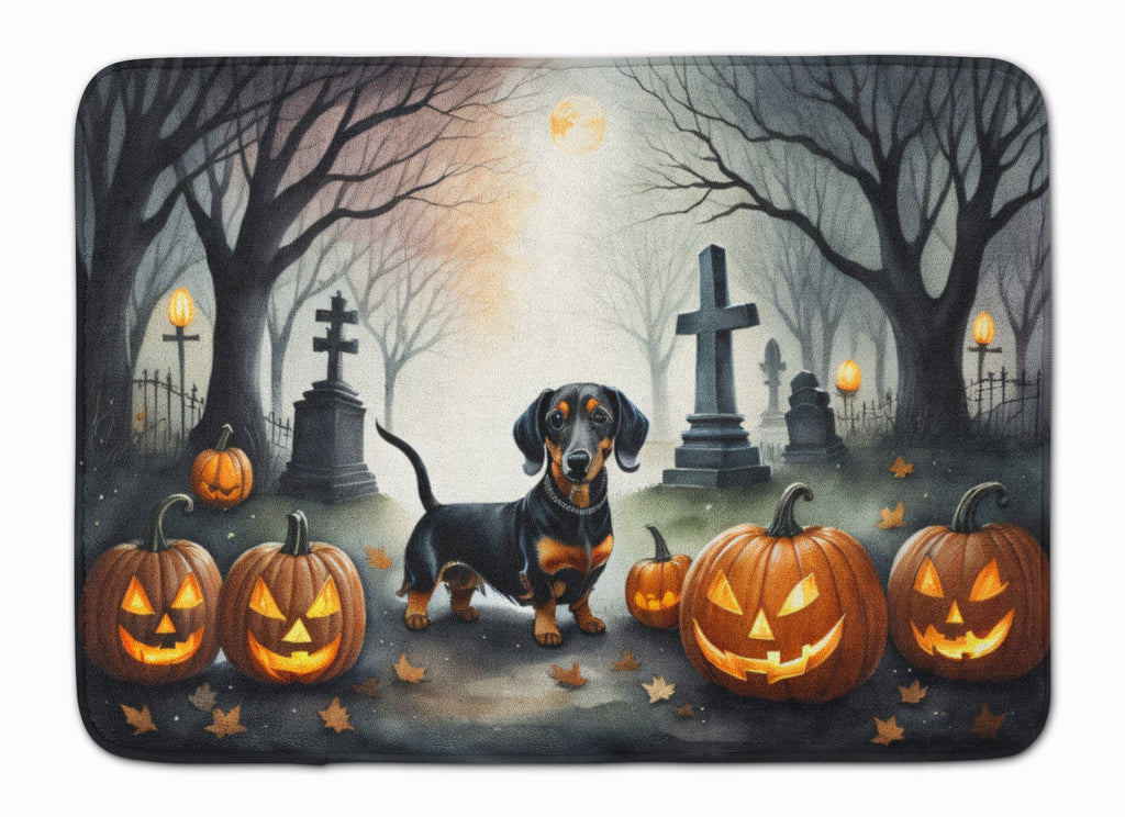 Dachshund Spooky Halloween Memory Foam Kitchen Mat Machine Washable Anti-Fatigue Cushion Comfort Bath or Kitchen Rug