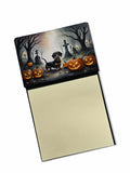 Dachshund Spooky Halloween Watercolor Sticky Note Holder Refillable Dispenser Desk Accessory 3x3 Pad Gift