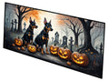 Doberman Pinscher Spooky Halloween Runner Mat 28x58 Front Door Mat Indoor Outdoor Rugs for Entryway Hallway Foyer Non Slip Washable Wide Doormat
