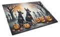 Doberman Pinscher Spooky Halloween Cutting Board Tempered Glass Kitchen Cutting Surface, Heat Resistant Chopping, Non-Slip Feet, Food Prep & Serving