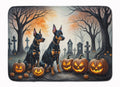 Doberman Pinscher Spooky Halloween Memory Foam Kitchen Mat Machine Washable Anti-Fatigue Cushion Comfort Bath or Kitchen Rug